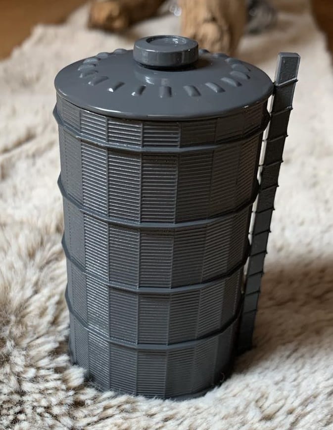 3D Coin Gaskessel grau